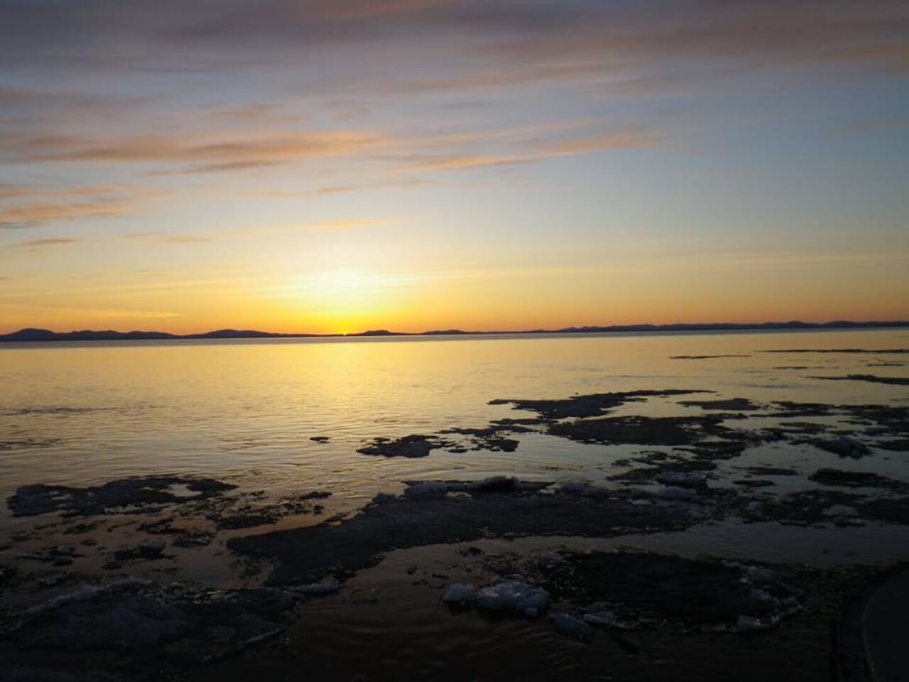 2:00 am "sunset" over the Kotzebue Sound on June 18, 2015.   Cape Krusenstern National Monument is located in the Arctic Circle, which is defined as any area in which the sun does not set at least one