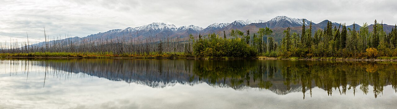 View of the Alaska Range from Tok, Alaska, United States.
