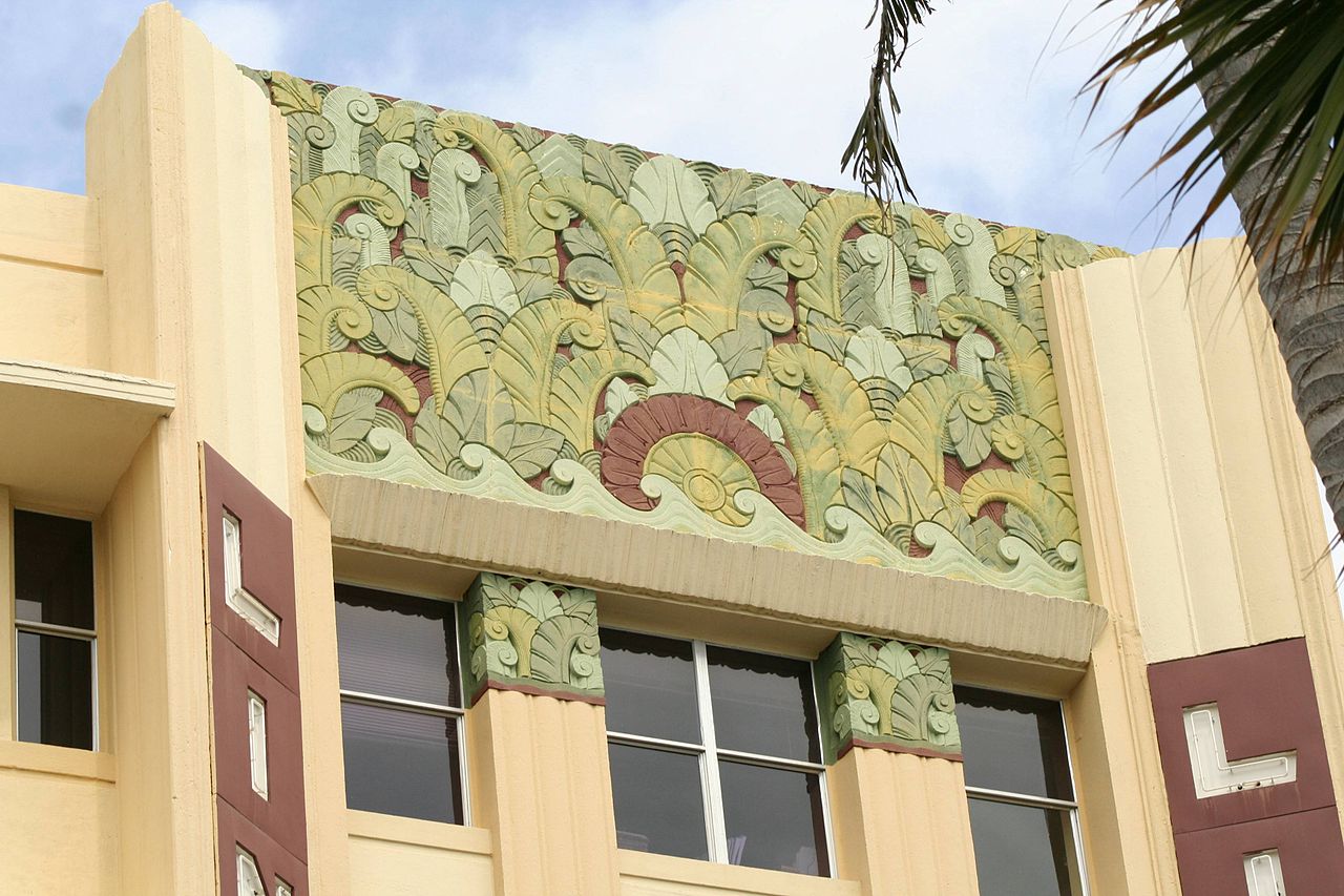 Art Deco relief sculpture on facade of the Lincoln Theater / New World Symphony . 

541 Lincoln Road . South Beach . Miami Beach, FL .
Sunday Afternoon, 04 March 2007 .
Elvert Xavier Barnes Photograph