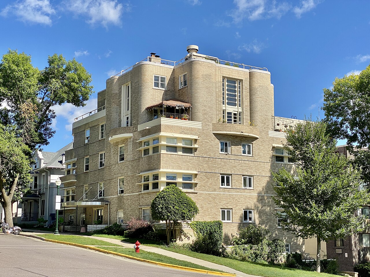 Located at 1 East Gilman Street in Madison, Wisconsin, and built in 1937, Quisling Towers Apartments was designed by the Danish-American architect Lawrence Monberg for Dr. Abraham A. Quisling, a promi