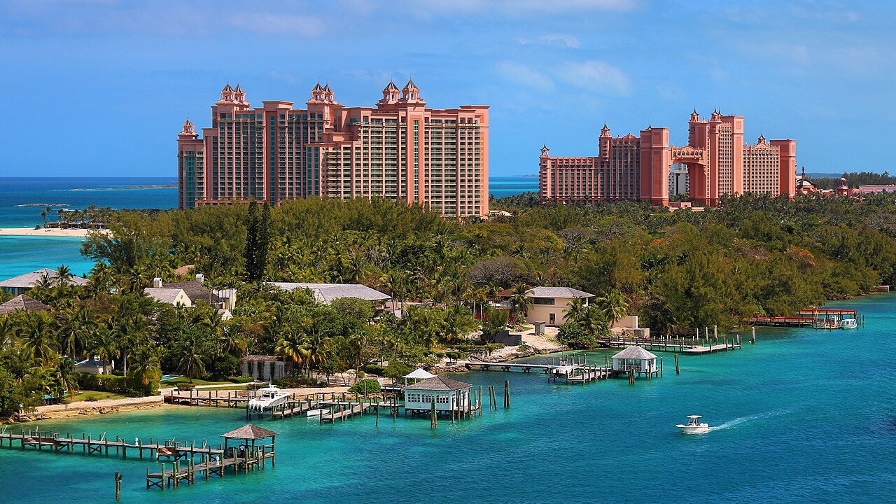 Atlantis Resort on Paradise Island, Bahamas just across the harbour from Nassau.