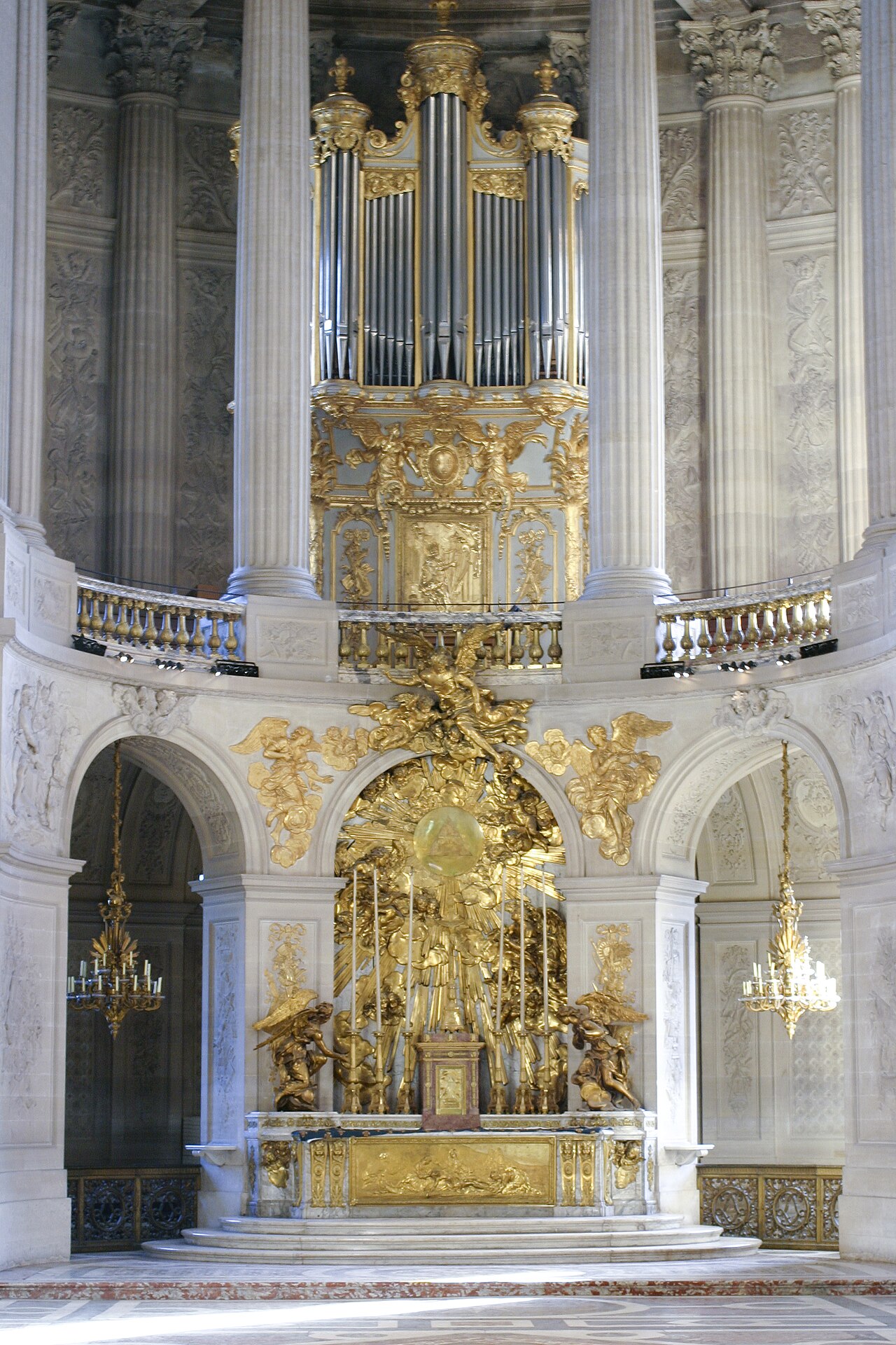 Interior view of the chapel of the château of Versailles.