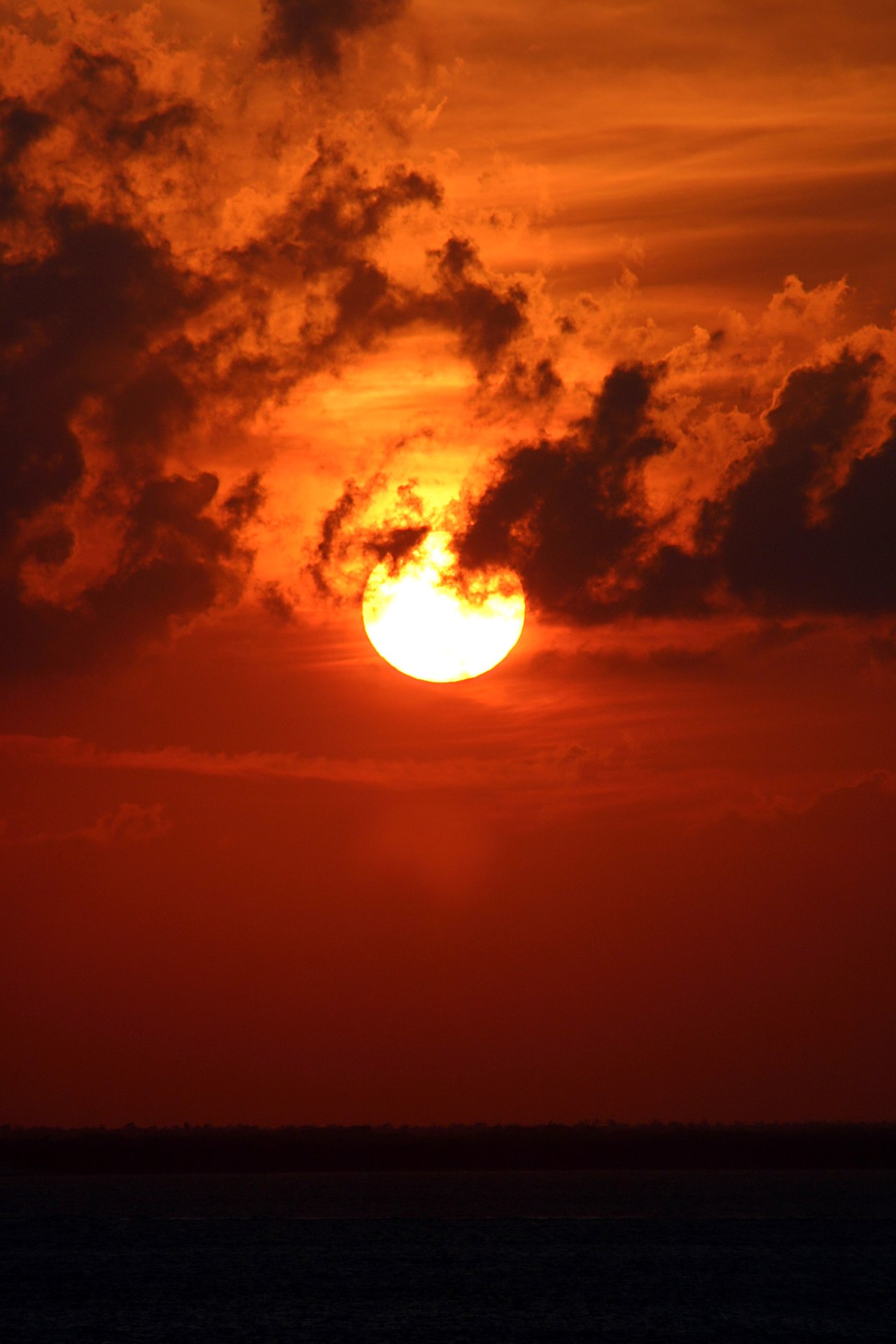 Sunset over Cancun, Mexico. Photo taken from Isla Mujeres