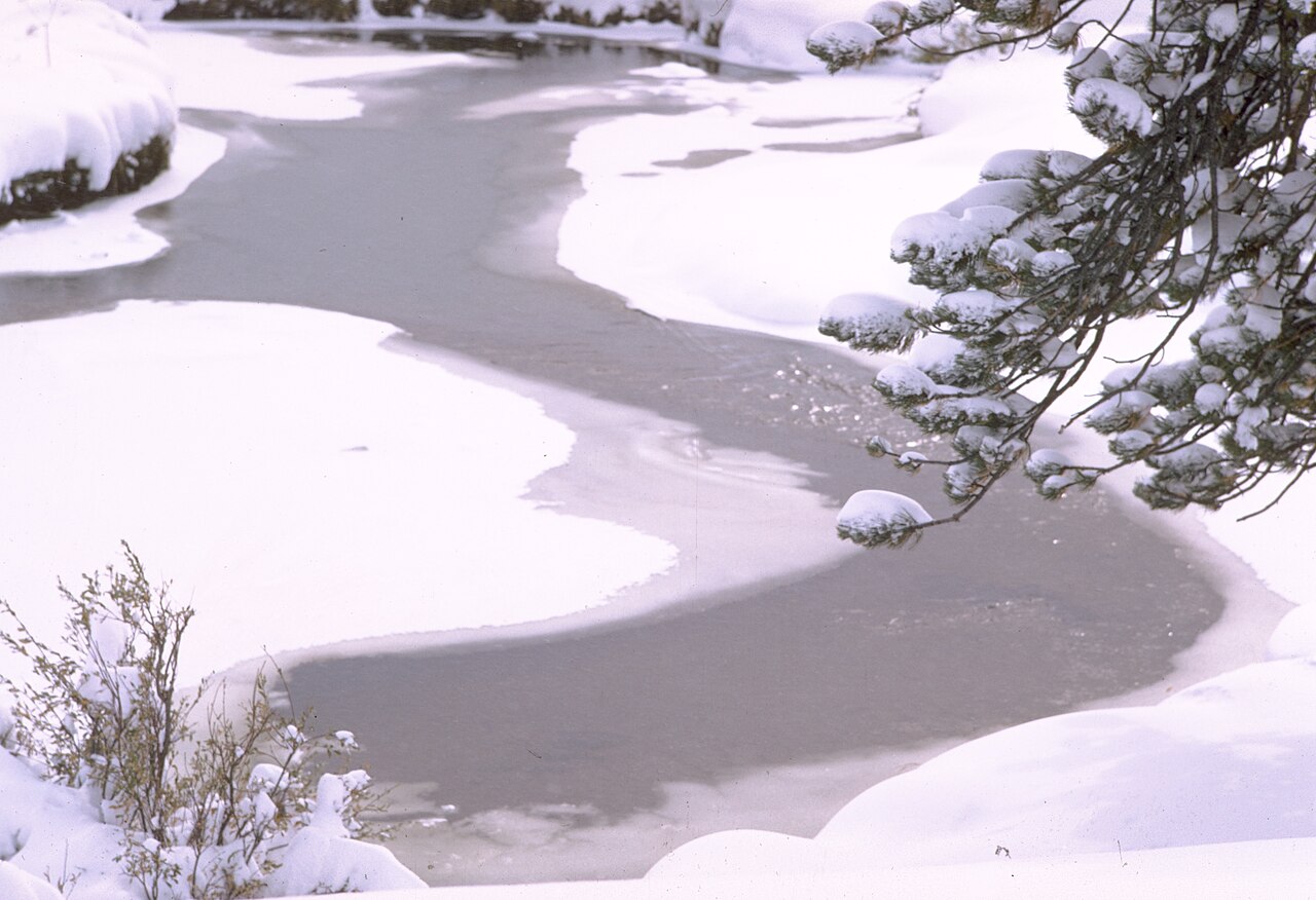 Alpine Stream in Winter.. High alpine stream in winter. Rocky Mountain National park contains the headwaters of the Colorado River., Rocky Mountain National Park.