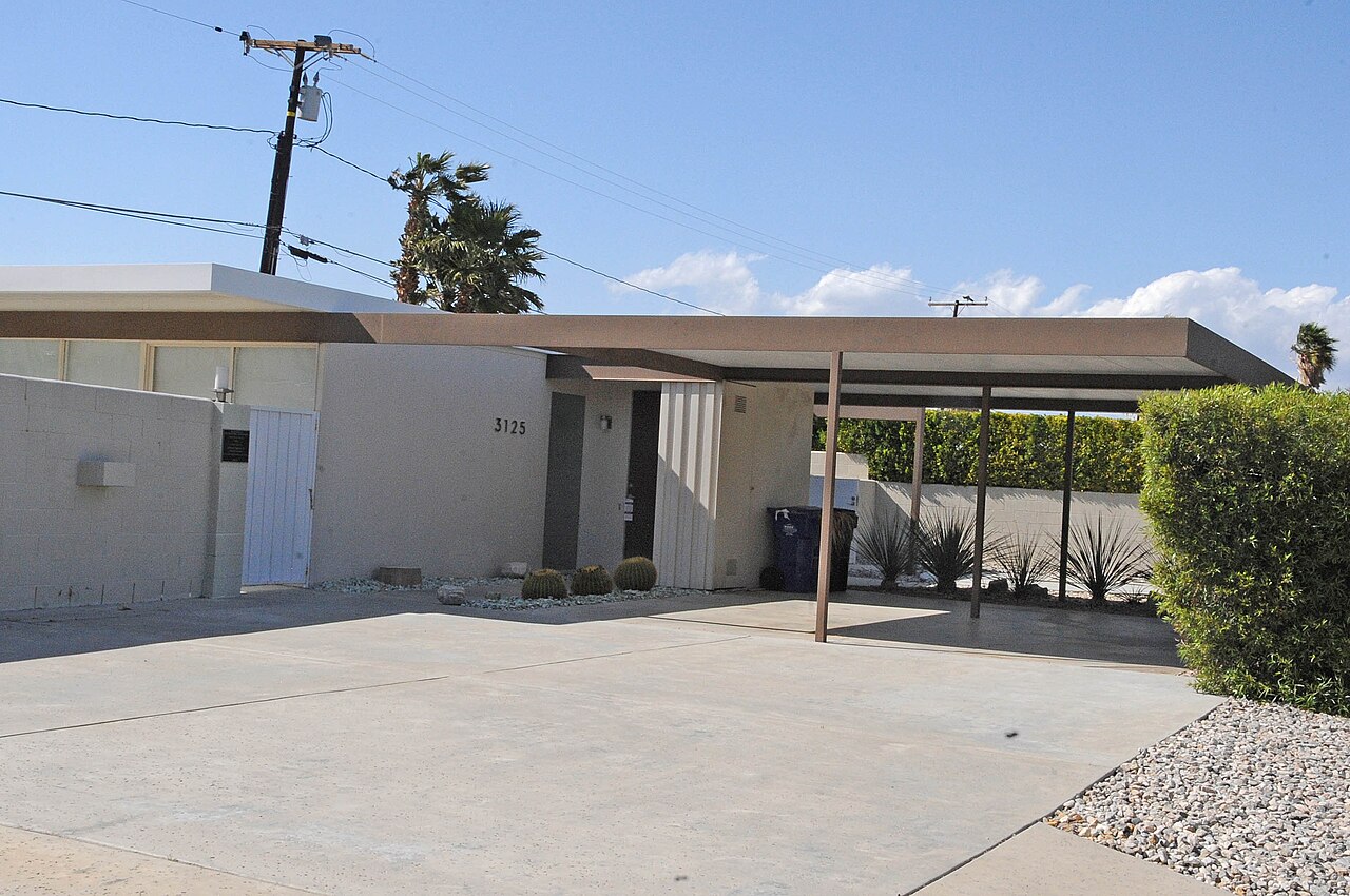 DESIGNED BY DONALD WEXLER AND RICHARD HARRISON, AND BUILT 1961-62 IN MODERNIST STYLE OF STEEL AND GLASS