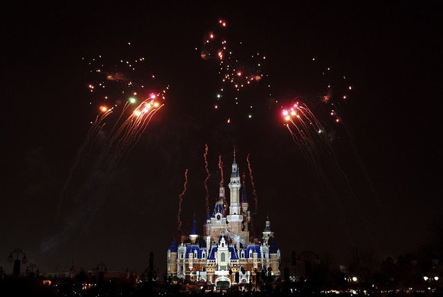 500px provided description: Disneyland [#architecture ,#fireworks ,#Shanghai ,#Disneyland]