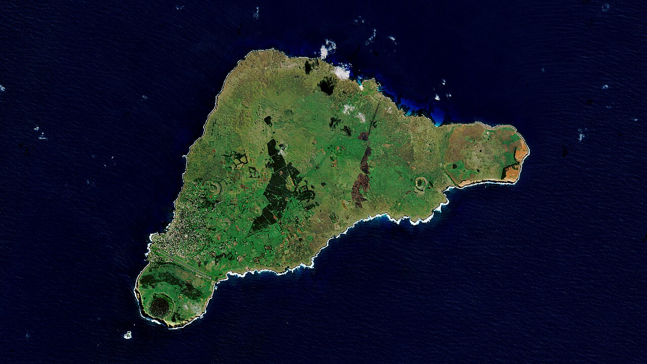 Easter Island Satellite View, Pacific Ocean