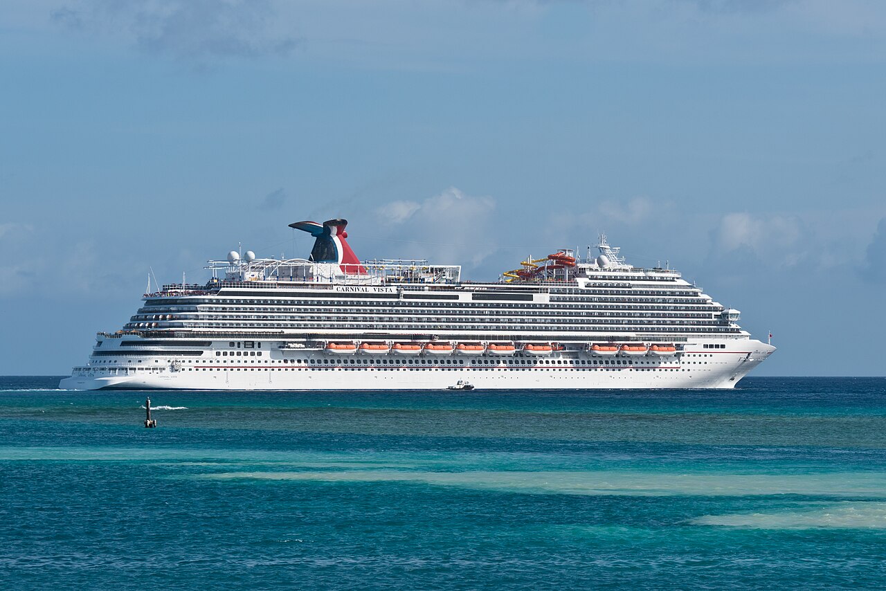 Cruise ship, CARNIVAL VISTA - IMO 9692569, off Oranjestad, Aruba on March 30, 2017.