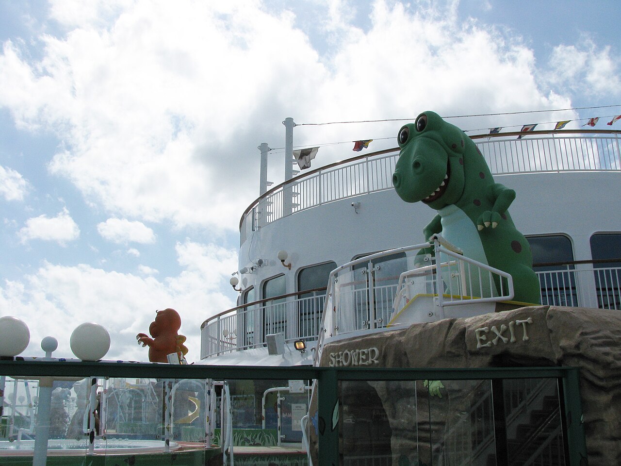 T-Rex kids pool area on deck twelve on the Norwegian Dawn cruise ship.