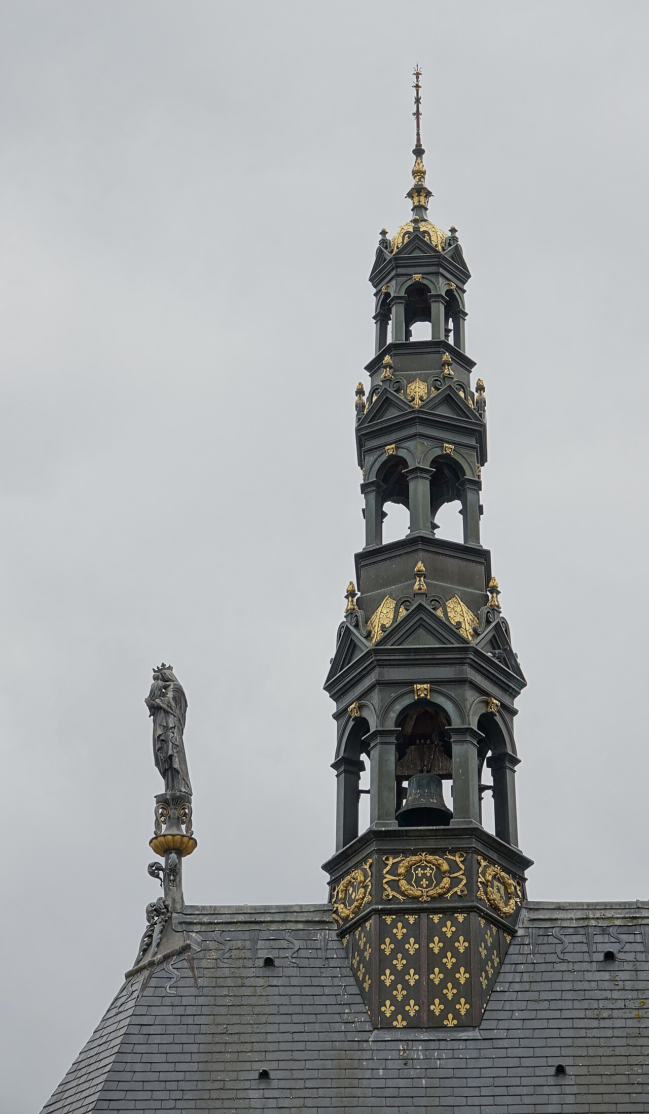 Bell tower of chapel in Chenonceau castle (Chenonceaux, Indre-et-Loire, France).