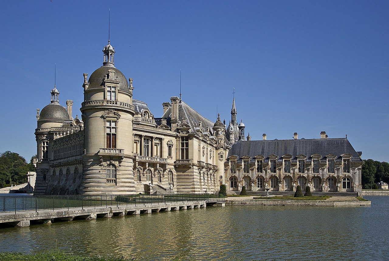 Château de Chantilly, Oise department, France, as seen from north-west.