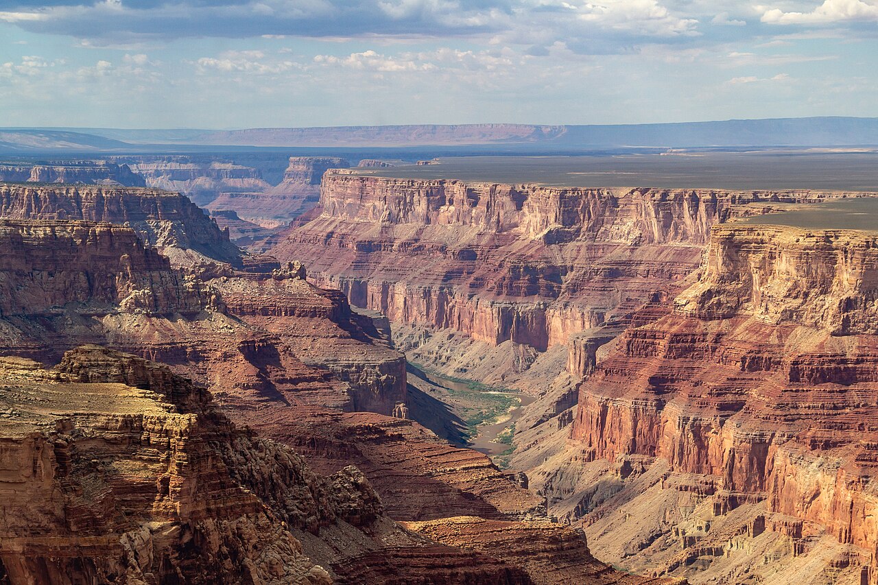 Aerial view of the Grand Canyon with the Colorado River north of Grand Canyon Village, Arizona, USAGrand Canyon National Park in the US state of Arizona was declared a national park in 1919 and is one