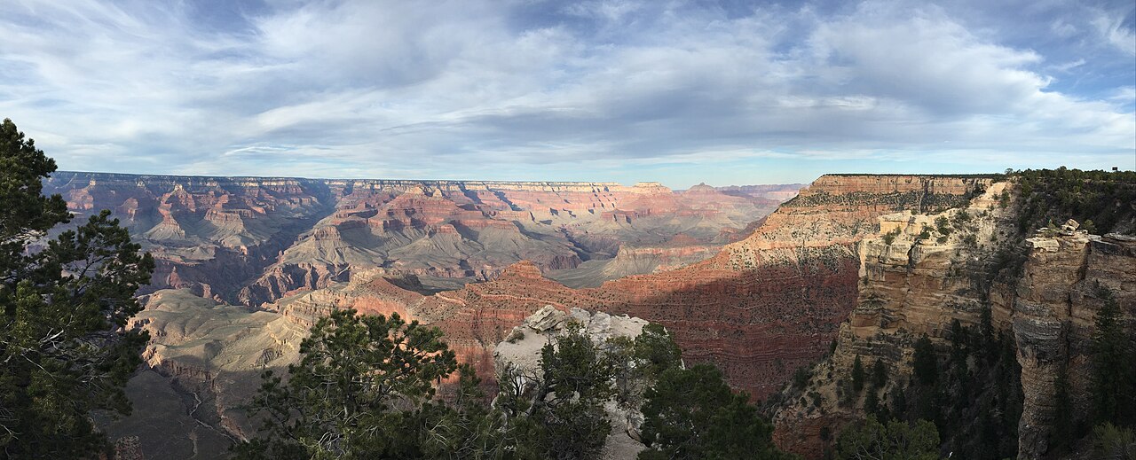 Panorama north and east from just east of Mather Point in Grand Canyon National Park, Arizona