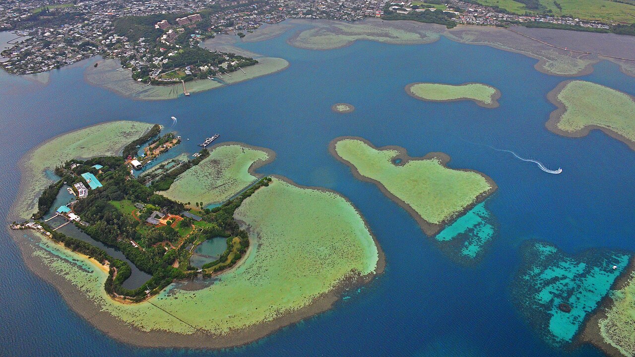 Coconut Island or Moku O Loe Island in Kaneohe Bay Oahu Hawaii. Used in the TV show Gilligan's Island.