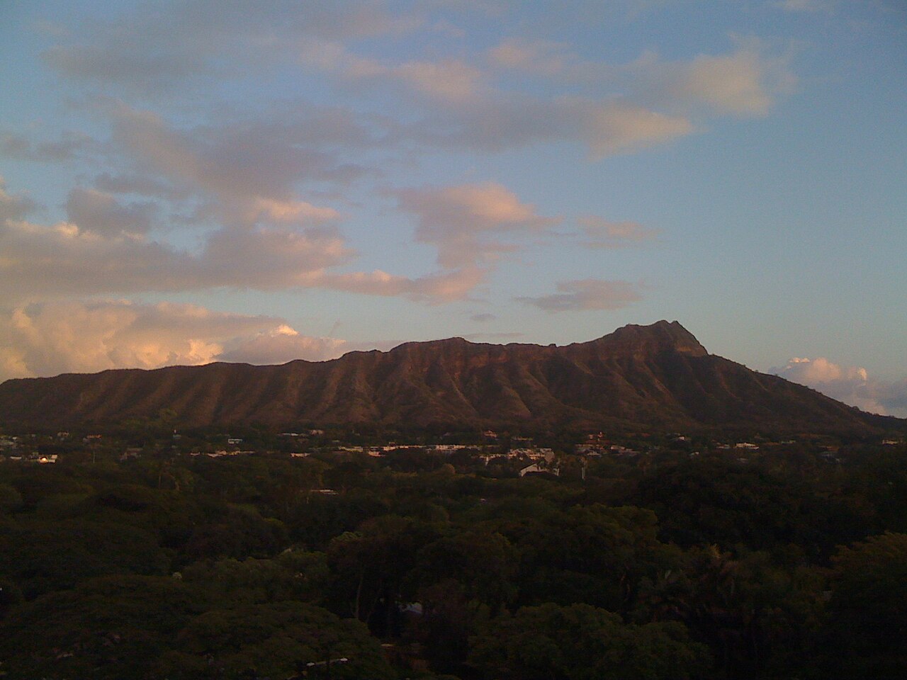 Diamond Head.
"The stunning view from our balcony on Oahu."
