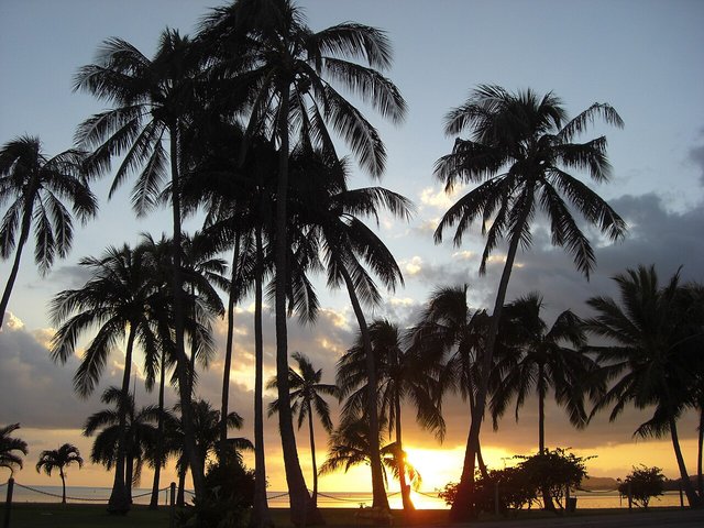 Sunset near Honolulu, Oahu, Hawaii, USA