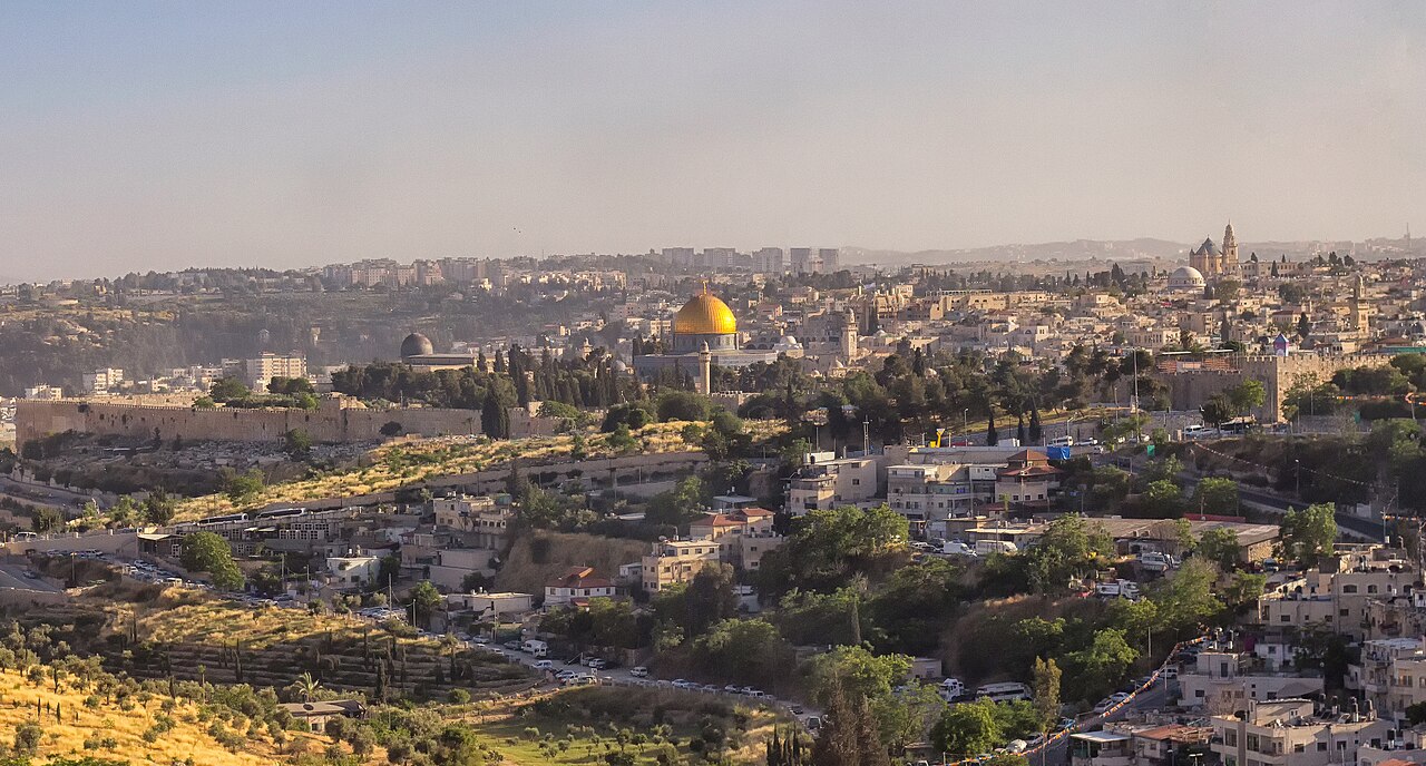 Jerusalem is a city in the Middle East, located on a plateau in the Judaean Mountains between the Mediterranean and the Dead Sea. It is one of the oldest cities in the world, and is considered holy to