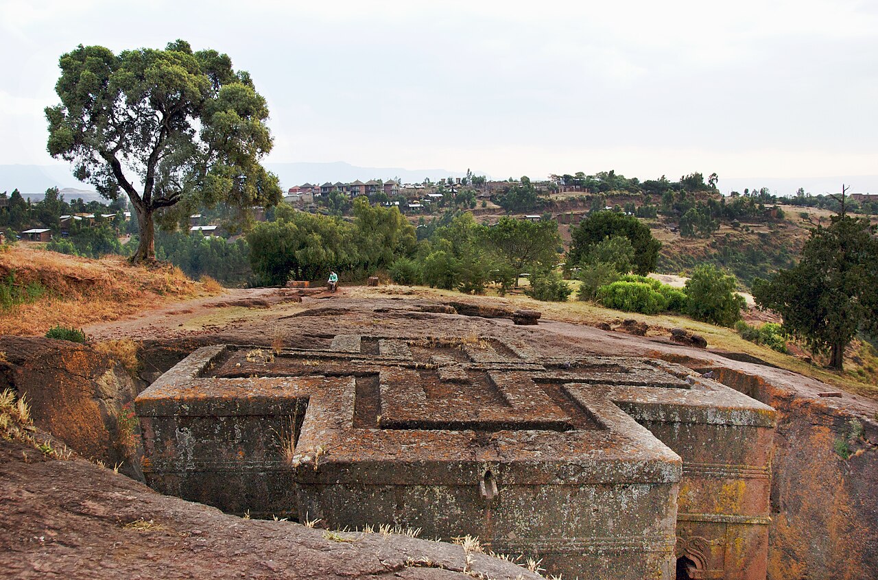The roof of the 13th century rock-cut Church of Bet Giyorgios in Lalibela, with its crosses carved in relief, is one of the great iconic images of Ethiopia, and rightly so.

==========================