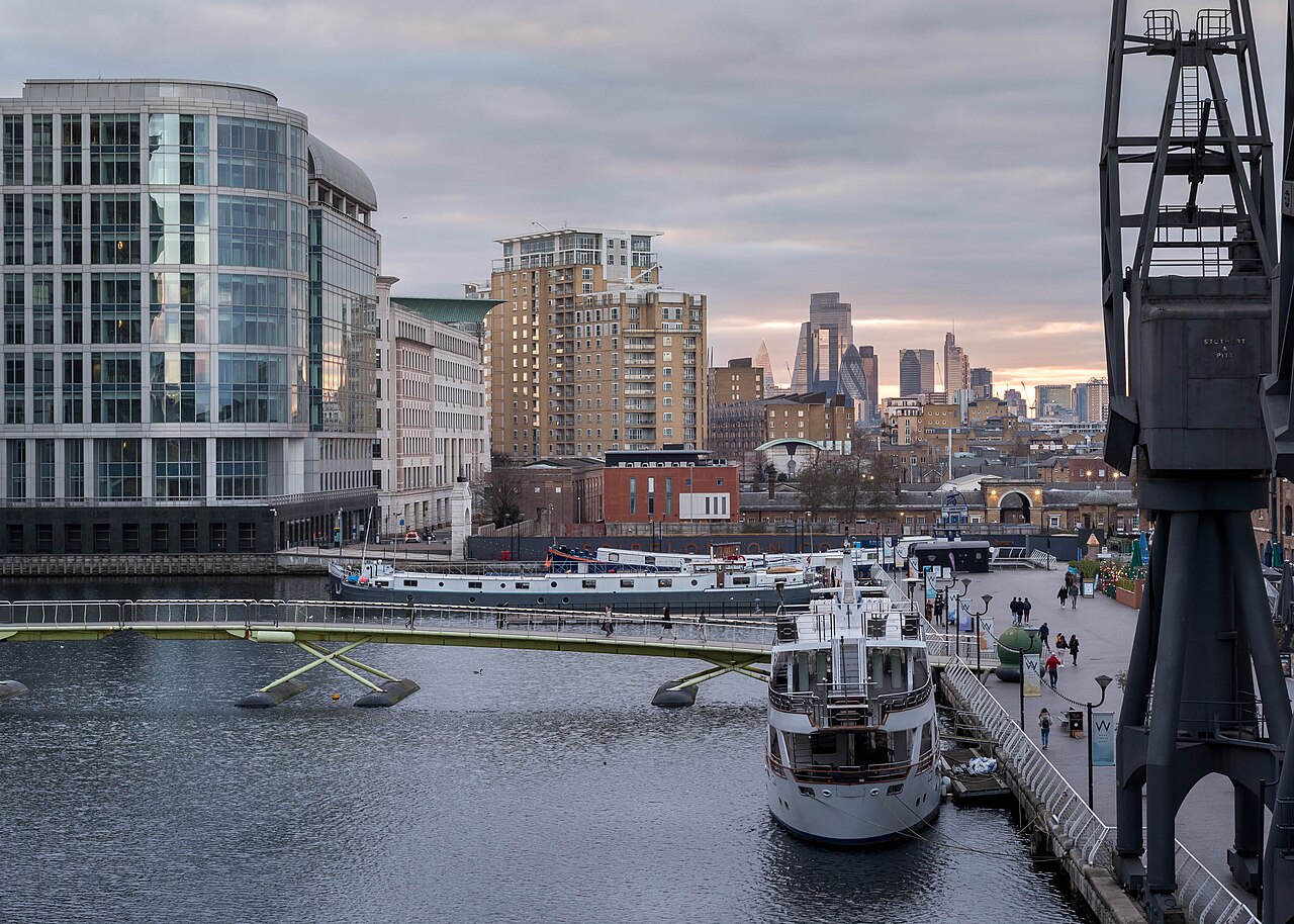 City of London sunset view from West India Quay, Canary Wharf.
Clicked from West India Quay DLR Station
EXIF details:
1/50 f10 ISO 800

Nikon D750, 50mm F1.8D