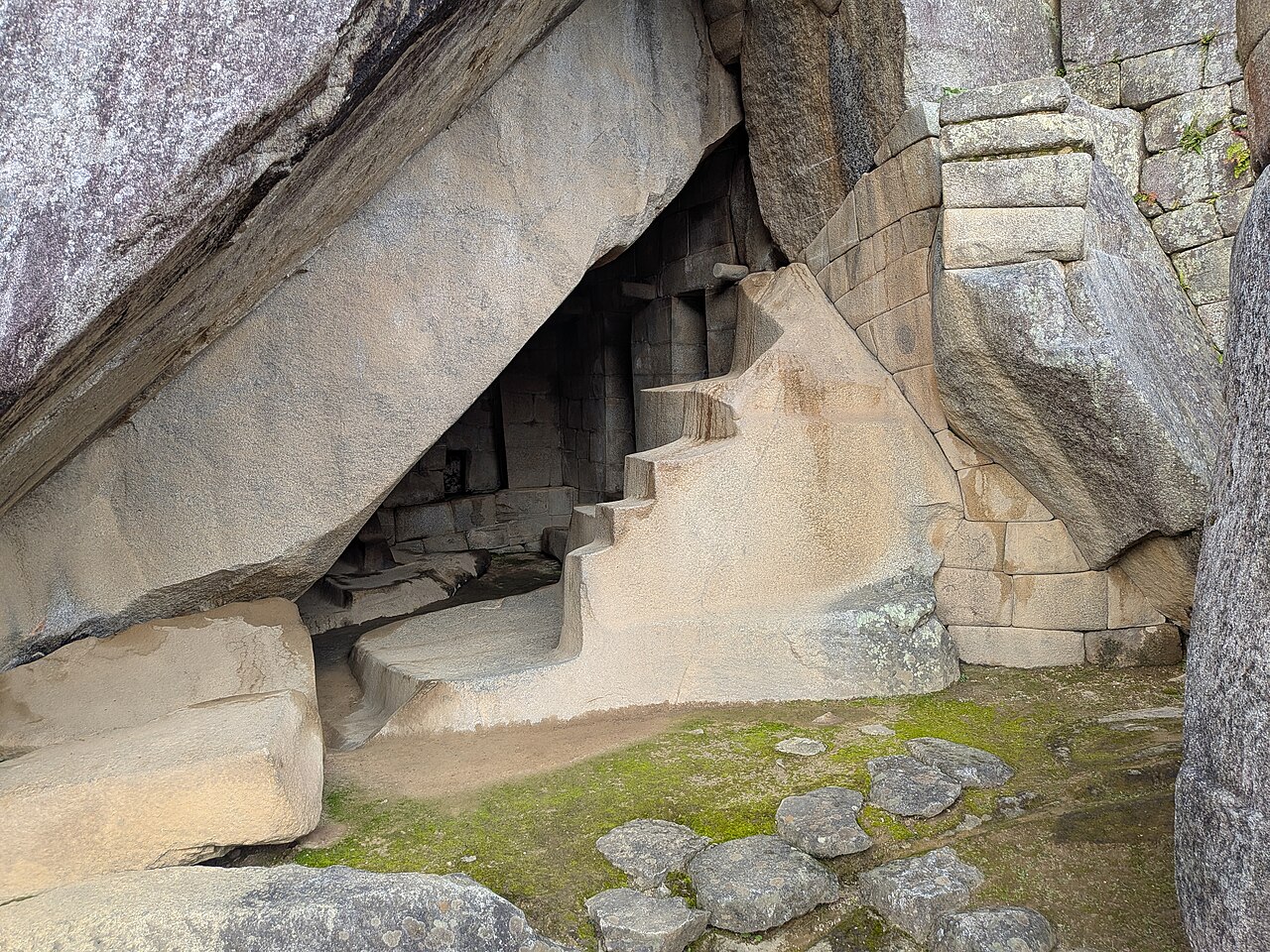 Below the Temple of the Sun at Machu Picchu