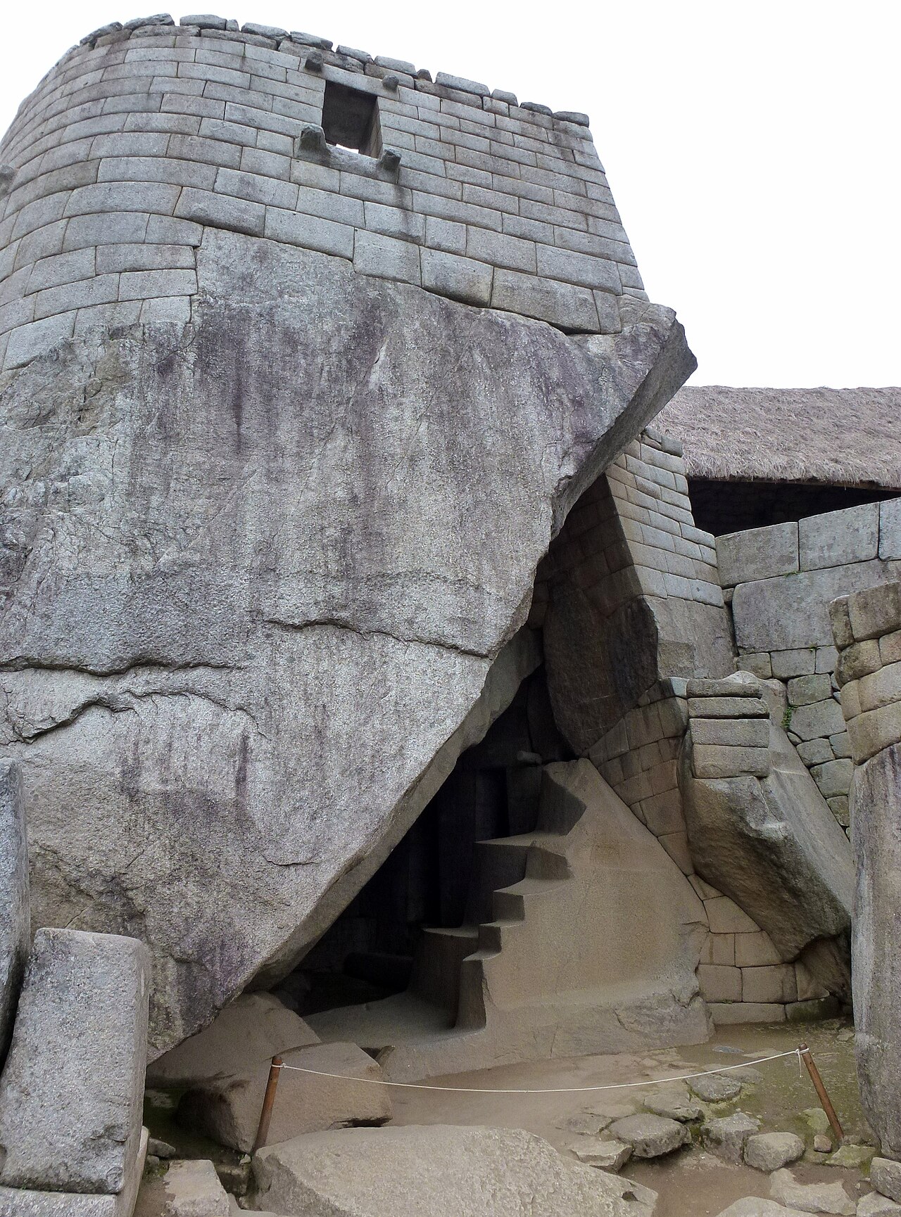 View of the Temple of the Sun.- Torreon and Royal Tomb Machu Picchu.