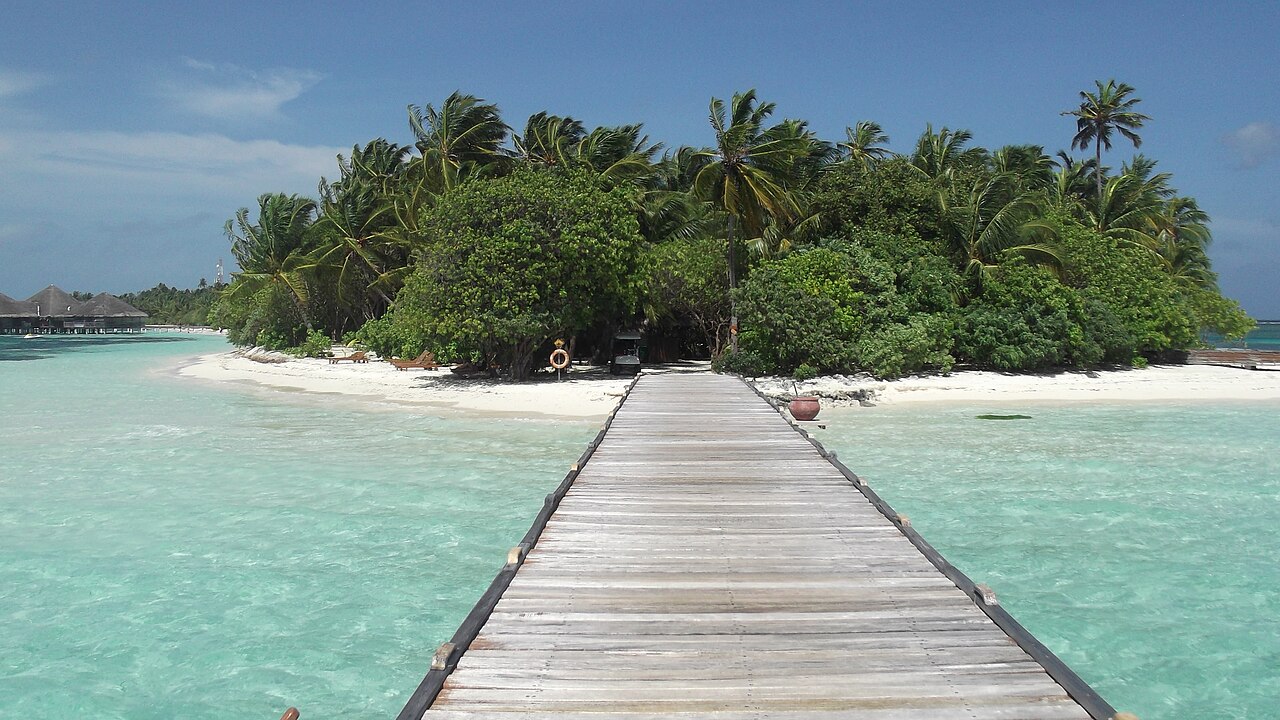 Gangway at Medhufushi Island Resort in the Maldives