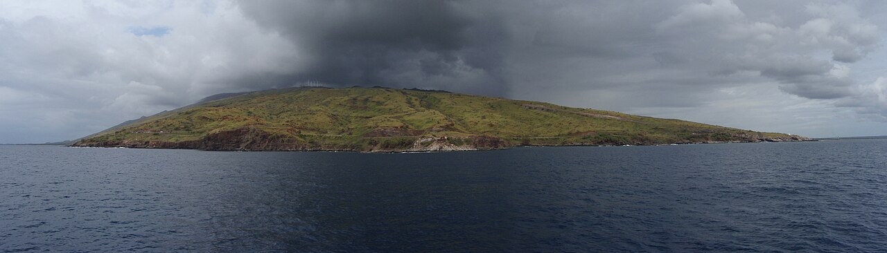 A panorama of Maui in Hawaii showing the West Maui Mountains.  

Taken from a boat near Lahaina.
Four photos stitched together with DoubleTake, minor contrast adjustments done in iPhoto.