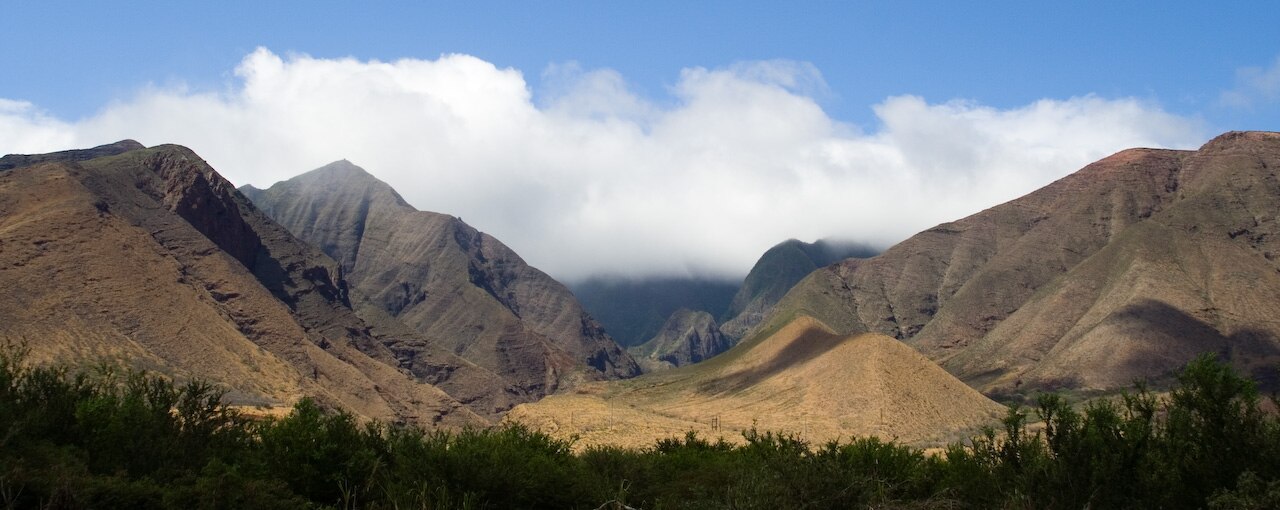 Panoramic view of Maui West Coast.