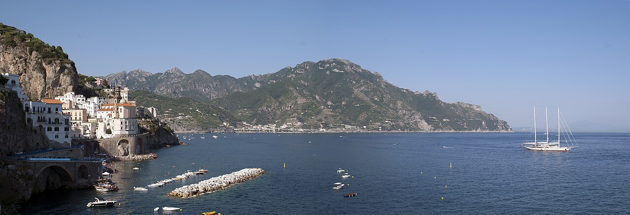 The town of Atrani on the Amalfi Coast, Italy.