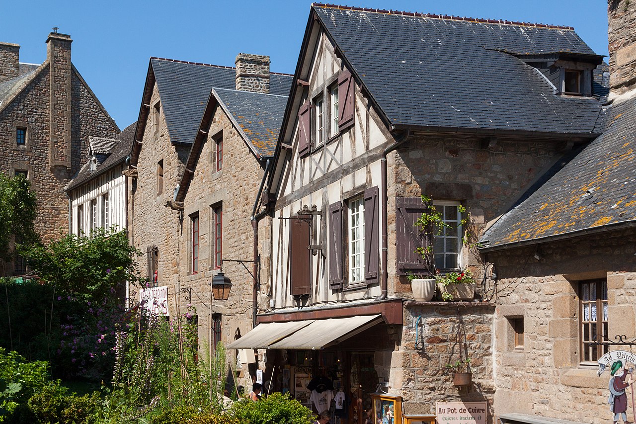 Buildings in Grand Rue, Mont Saint Michel.