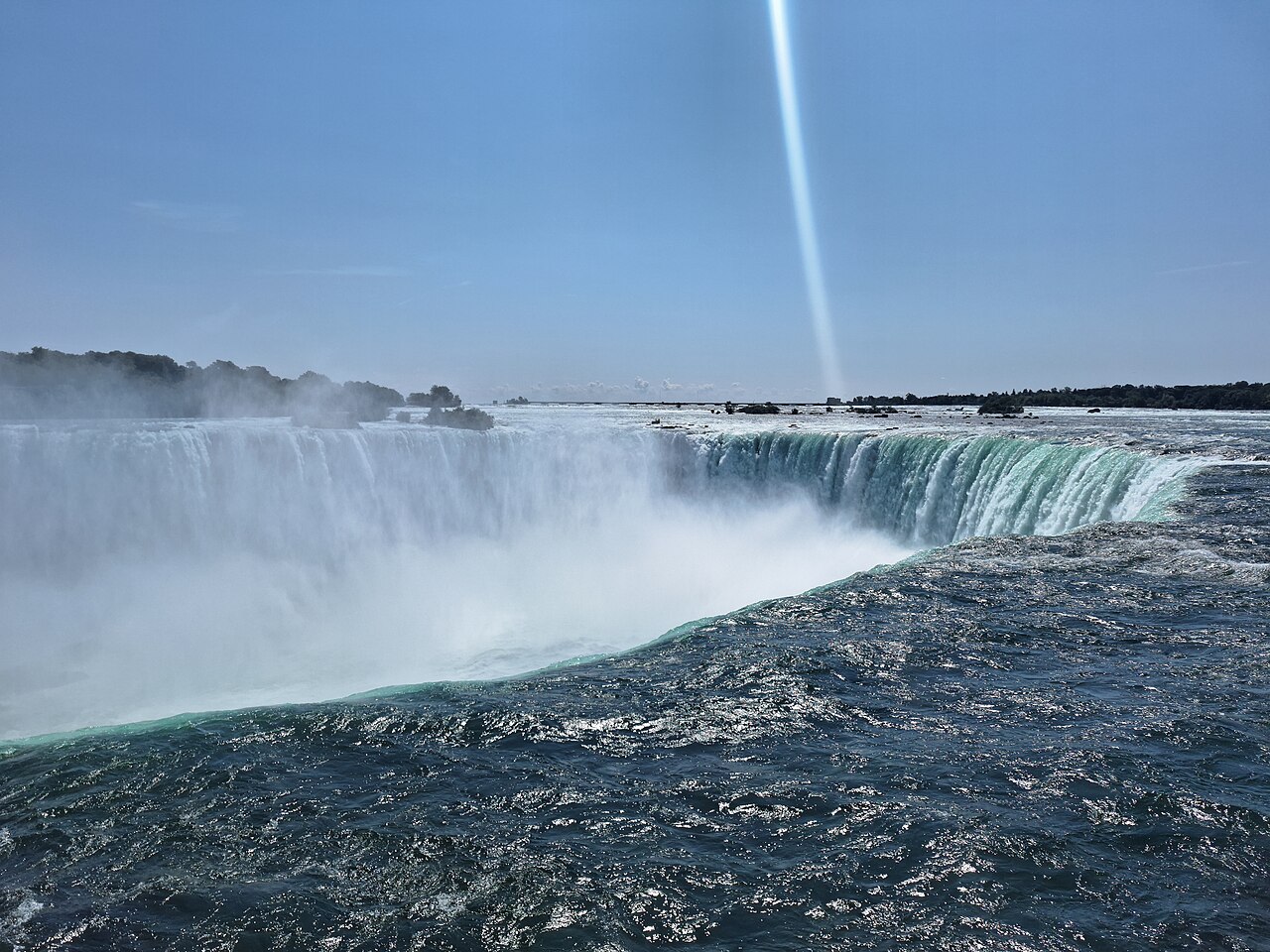 This photograph of Niagara Falls "Horseshoe Falls" was taken in July 2023 on a clear sunny day. Taken in 4K.