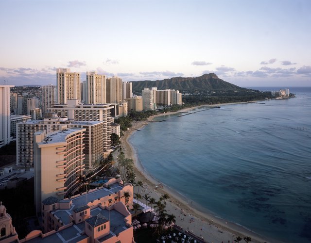 Title: Beautiful day below Diamond Head at Waikiki Beach in Honolulu, Hawaii
Physical description: 1 transparency : color ; 4 x 5 in. or smaller

Notes: Title, date, and keywords provided by the photo