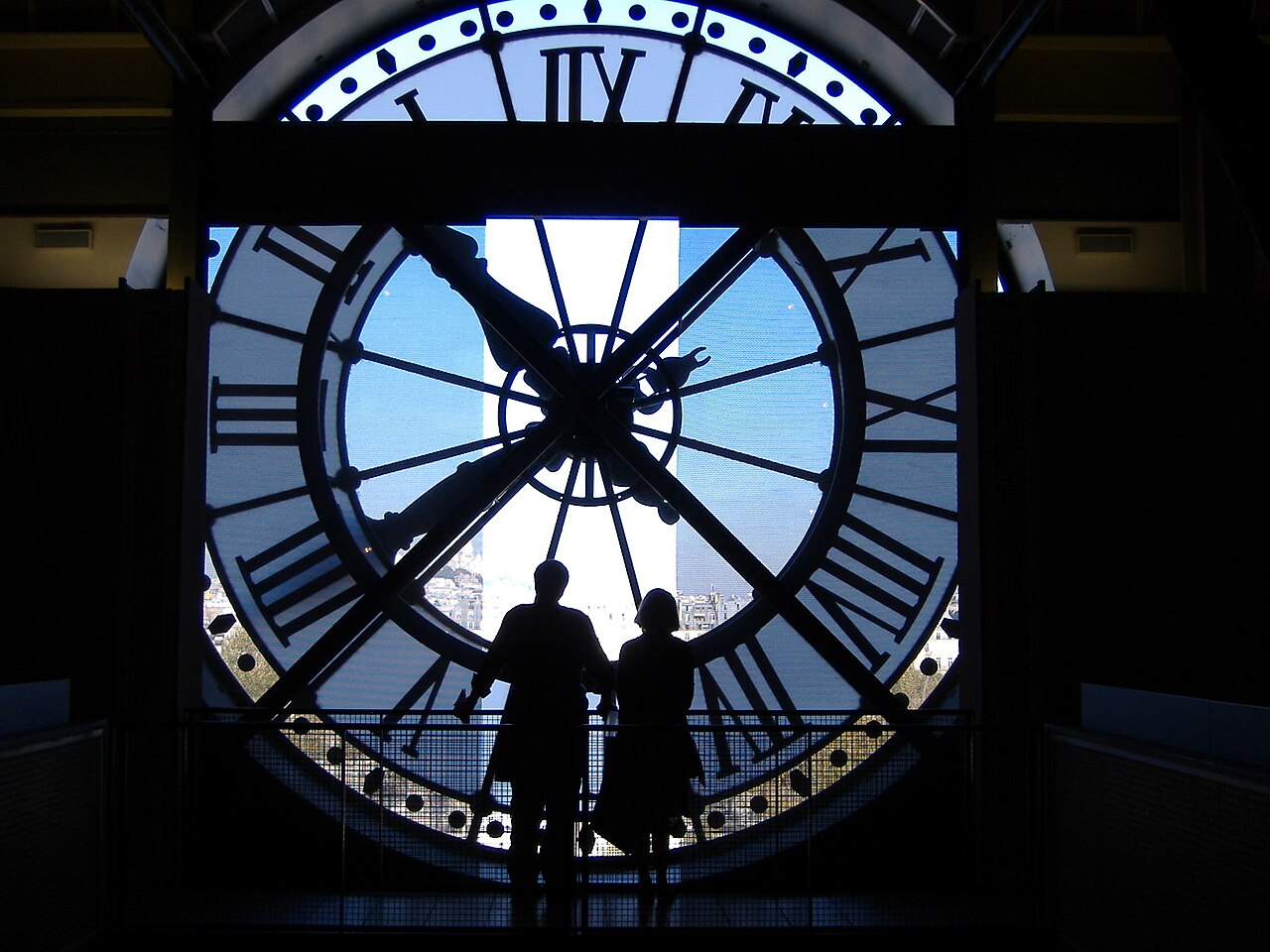 Clock window inside Musee d'Orsay in Paris