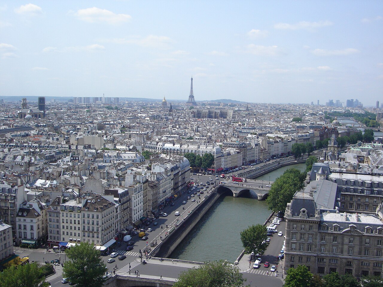 Eiffel tower seen from Notre-Dame