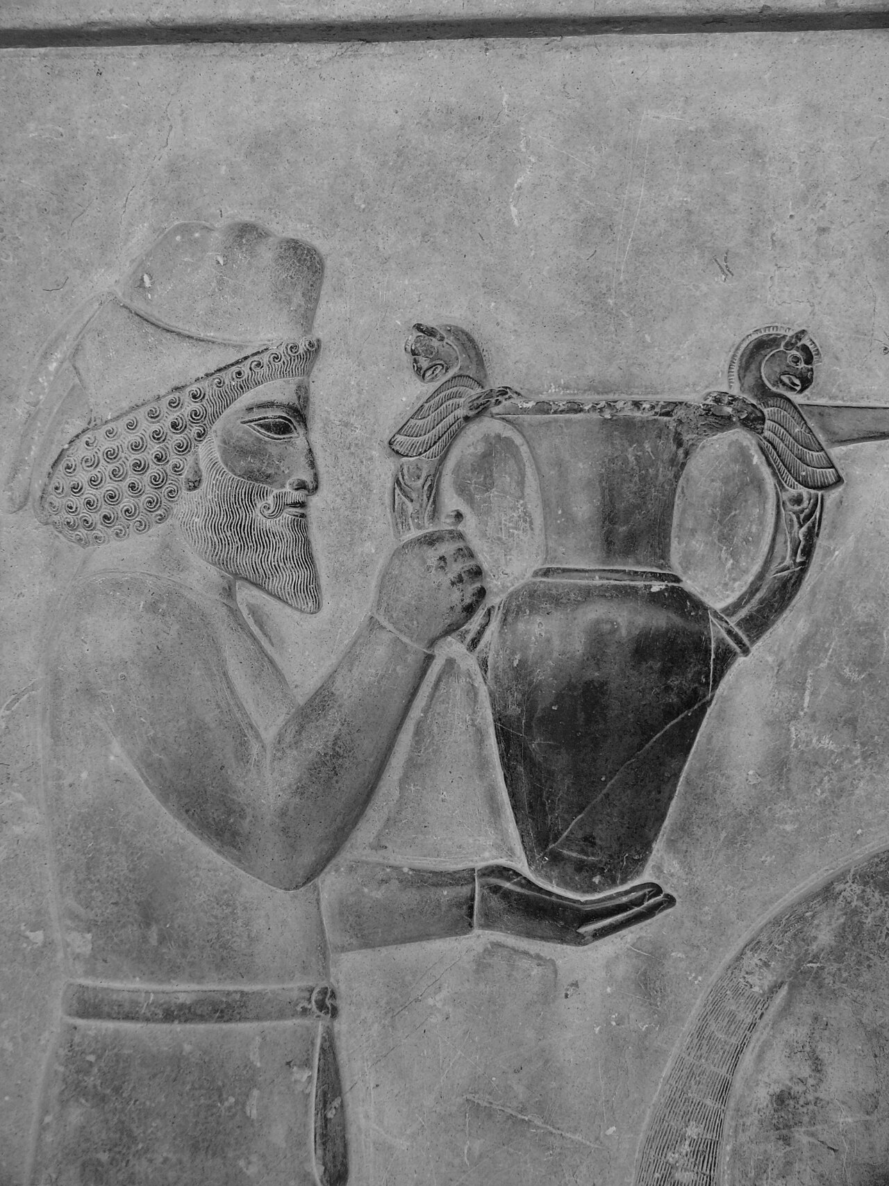 Detail of an Armenian tribute bearer from the Apadana staircase bas-relief at Persepolis