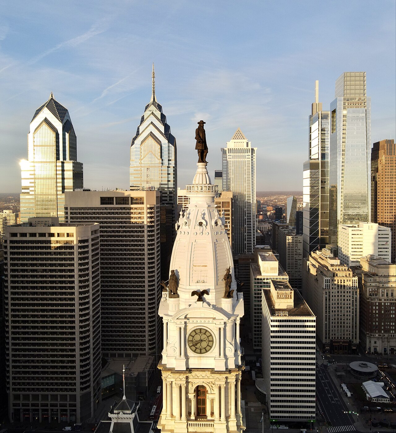 Ben Franklin on the top of City Hall in Center City Philadelphia, PA