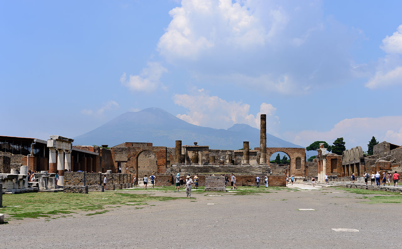 Forum of Pompeii with Vesuvius, Pompeii, Italy