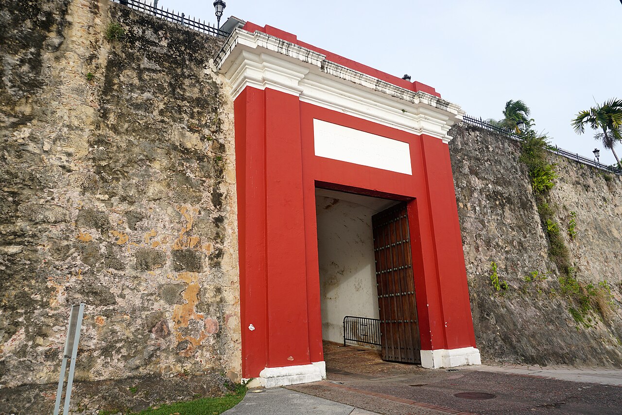 San Juan Gate, used to be the main entrance to the city through the walls during the Spanish Colonial times. Old San Juan, Puerto Rico