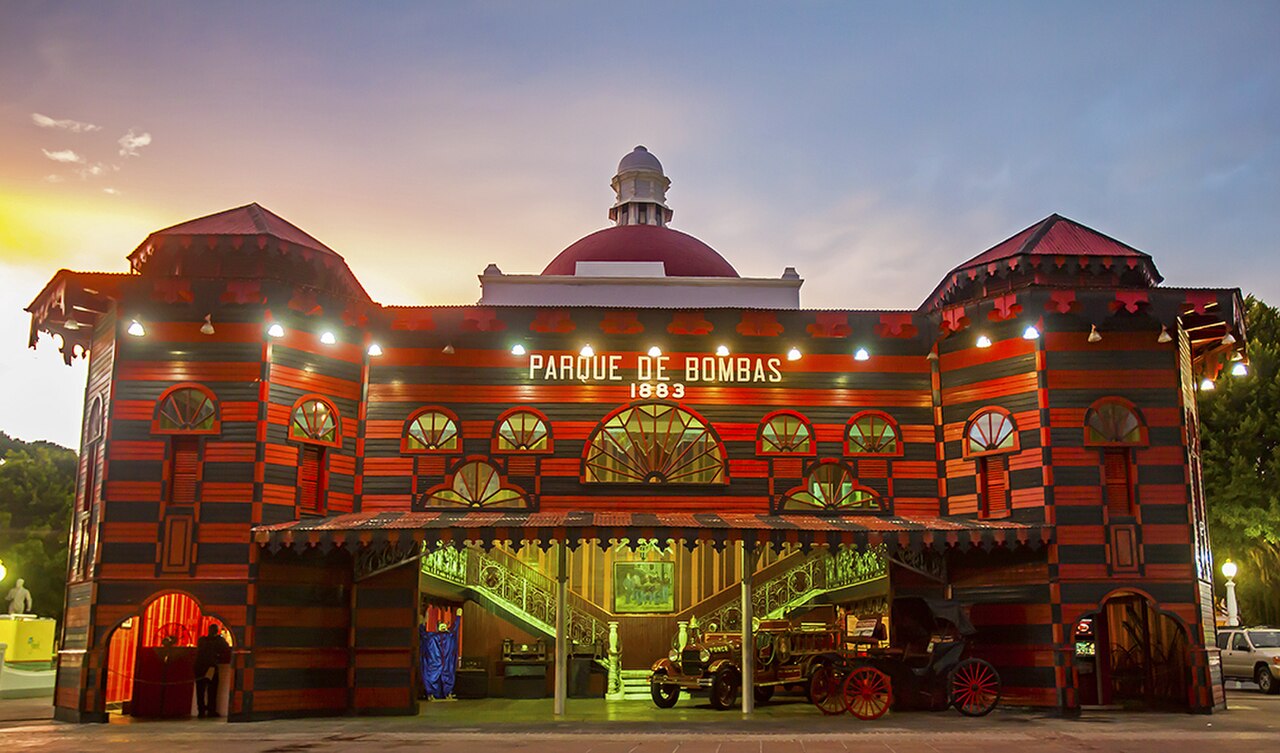 The Parque de Bombas (English: firehouse[a]) is a historic former fire station in Ponce, Puerto Rico. It is one of Puerto Rico's most notable buildings, with some considering it "by far the most easil