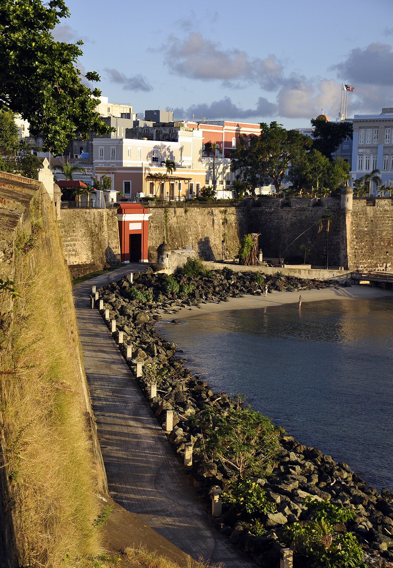 View of San Juan Gate, along city walls.