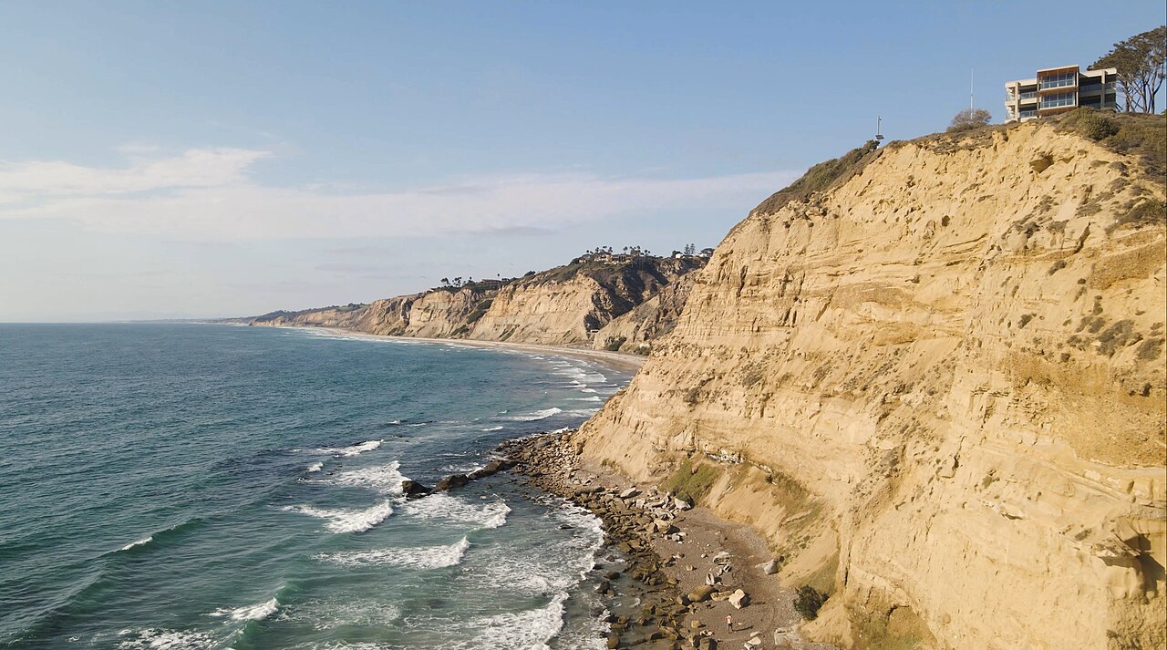 Aerial drone photography of Torrey Pines City Beach located in San Diego, California photographed by Daniel Travers of Redideo Studio.