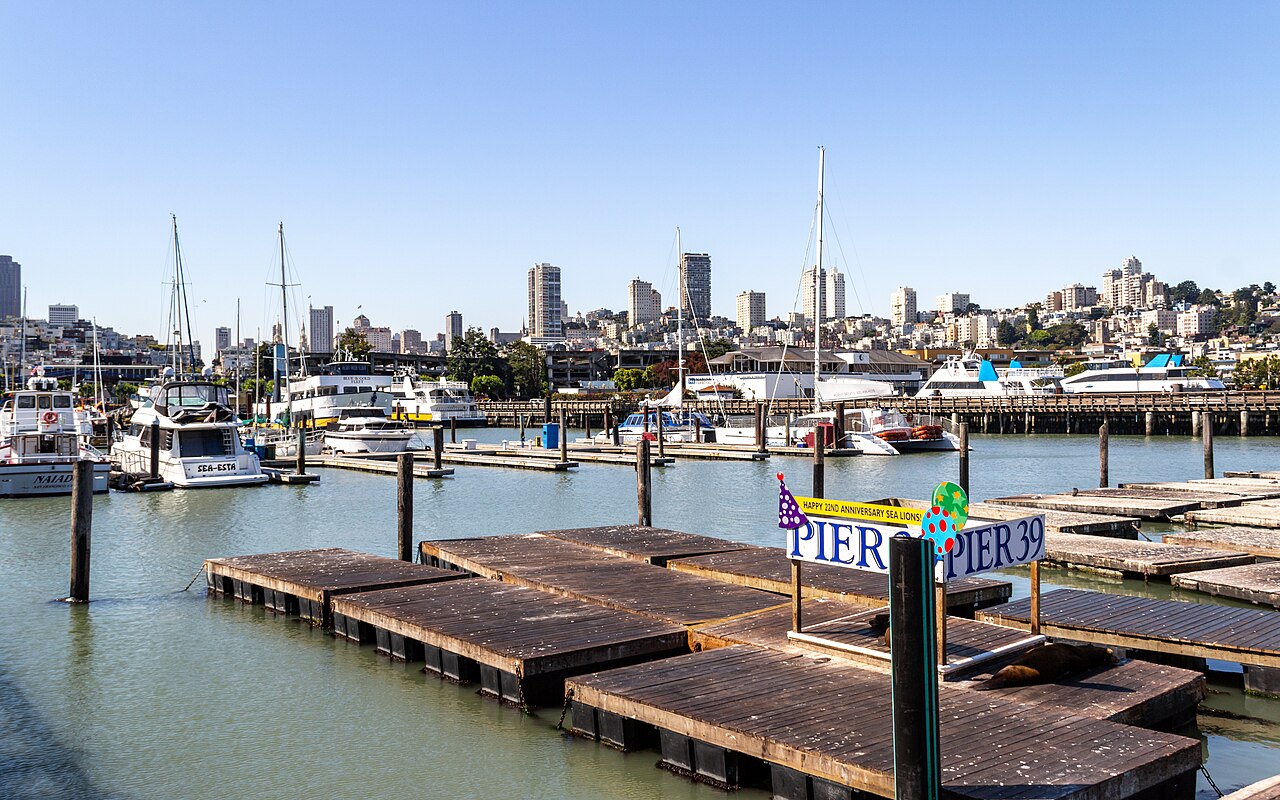 View of Pier 39 towards the city, San Francisco, California, USA