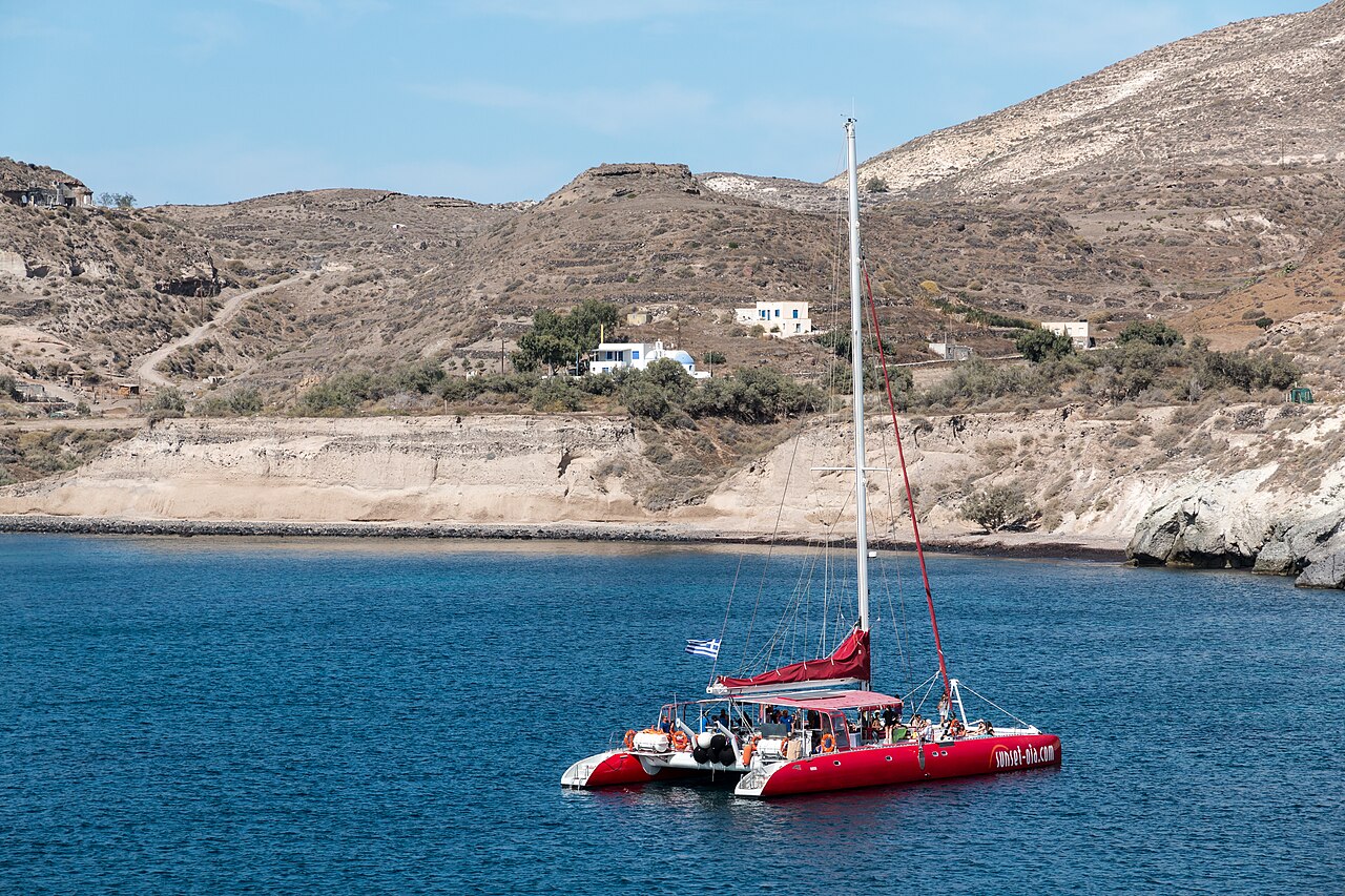 Bay of the red beach in Akrotiri, Santorin, Greece