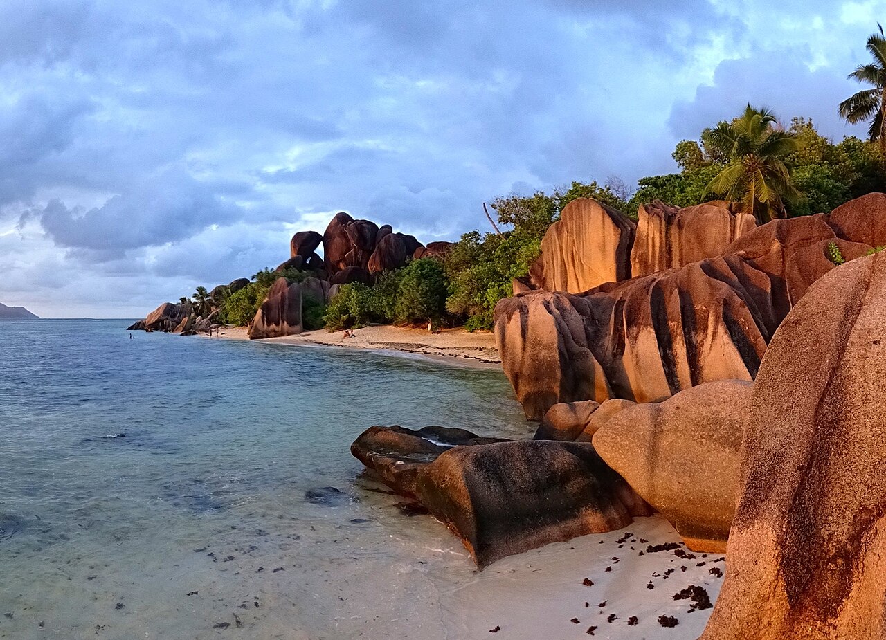 Anse Source d'Argent beach on the west coast of La Digue, Seychelles.