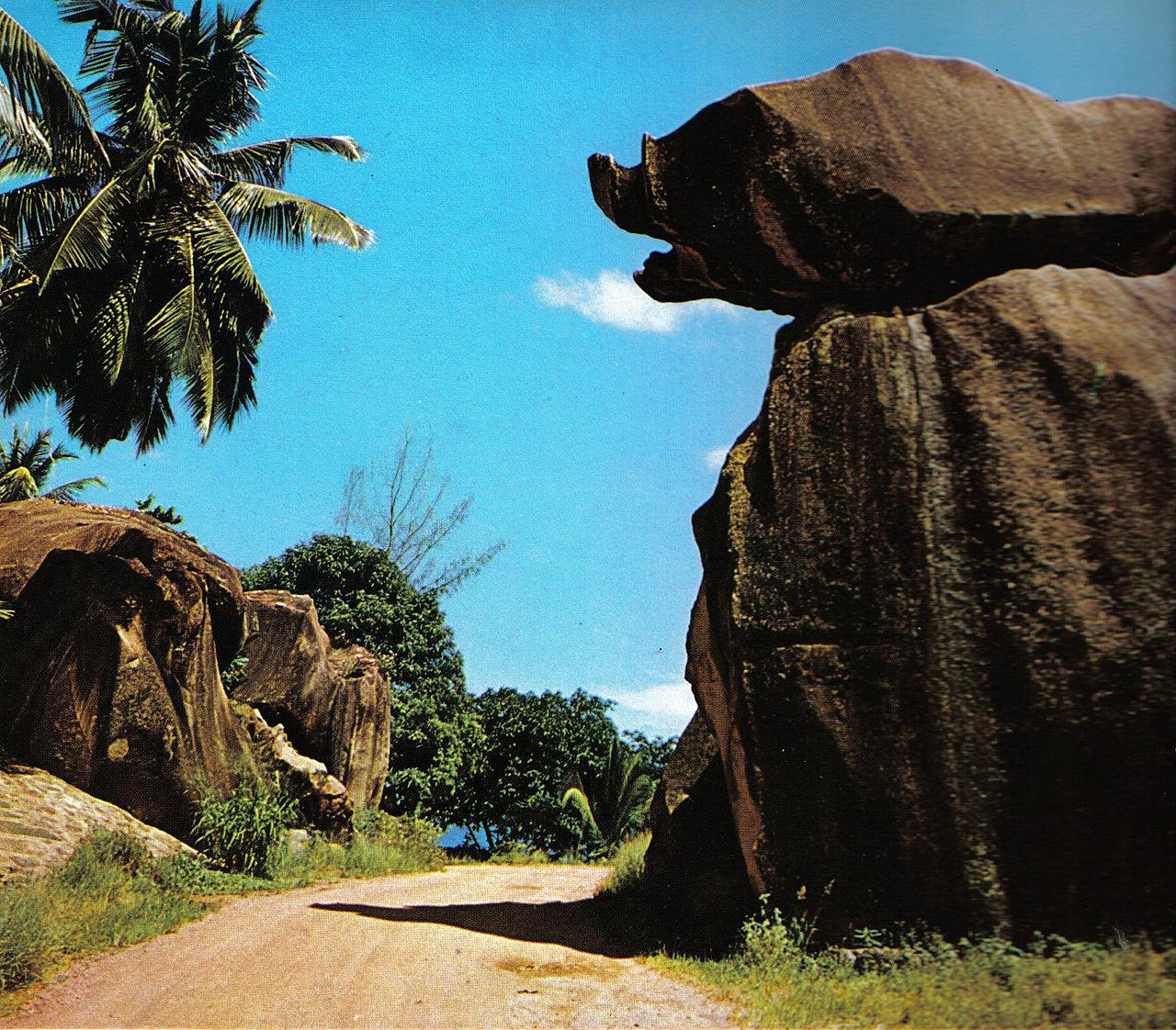 Centuries of erosion have hewn nature's dolmens out of hard granite at Anse Louis, Mahe, Seychelles