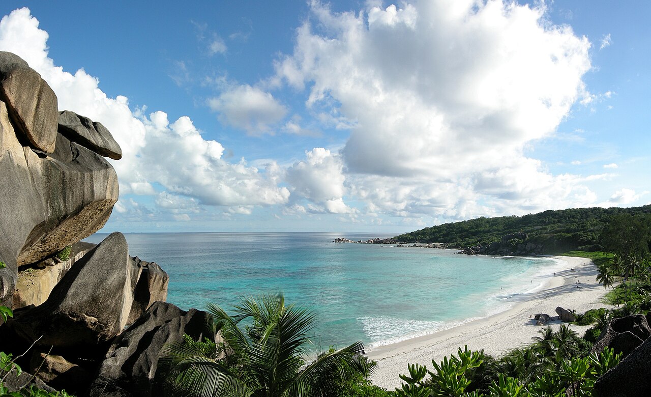 The spectacular beach of Grand Anse on the island of La Digue, Seychelles