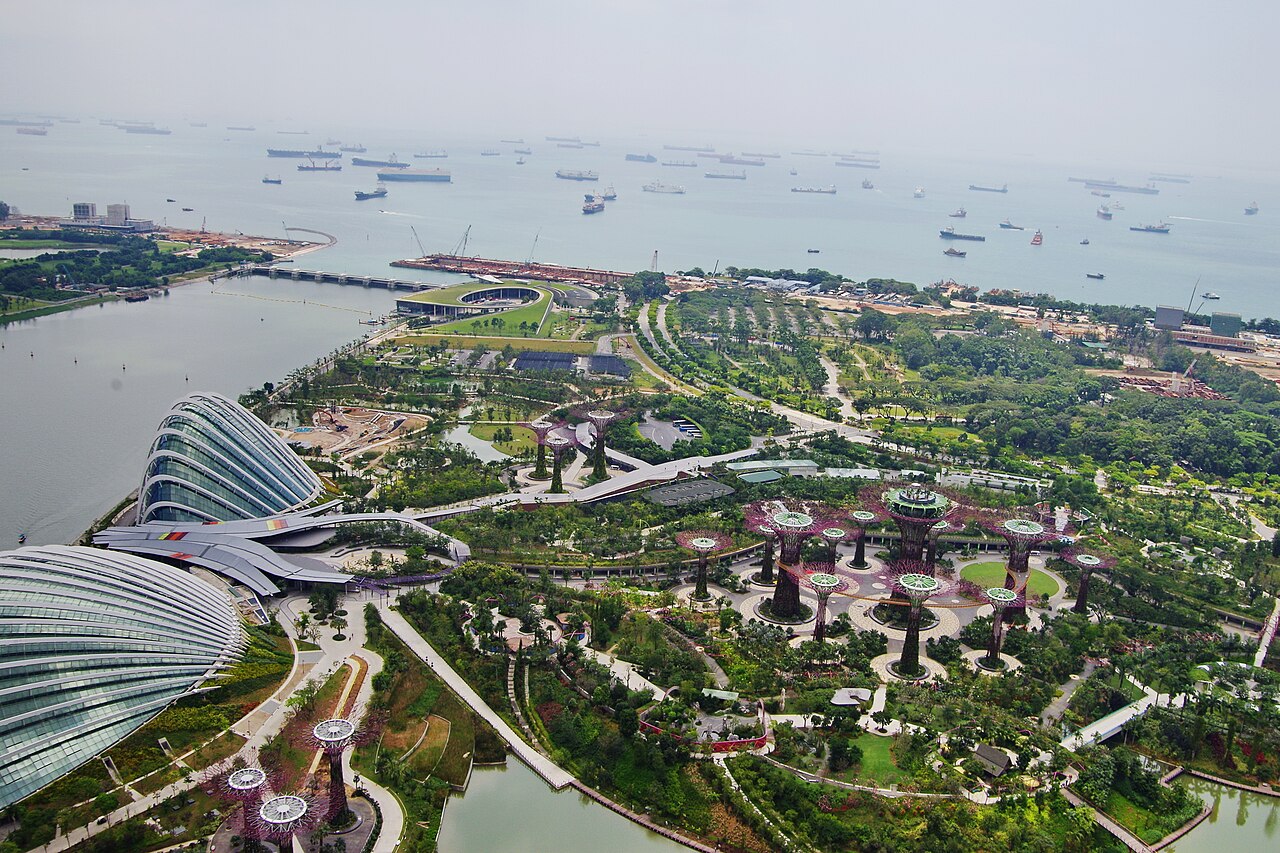 Gardens by the Bay South viewed from Sands Sky Park, Marina Bay Sands Hotel.