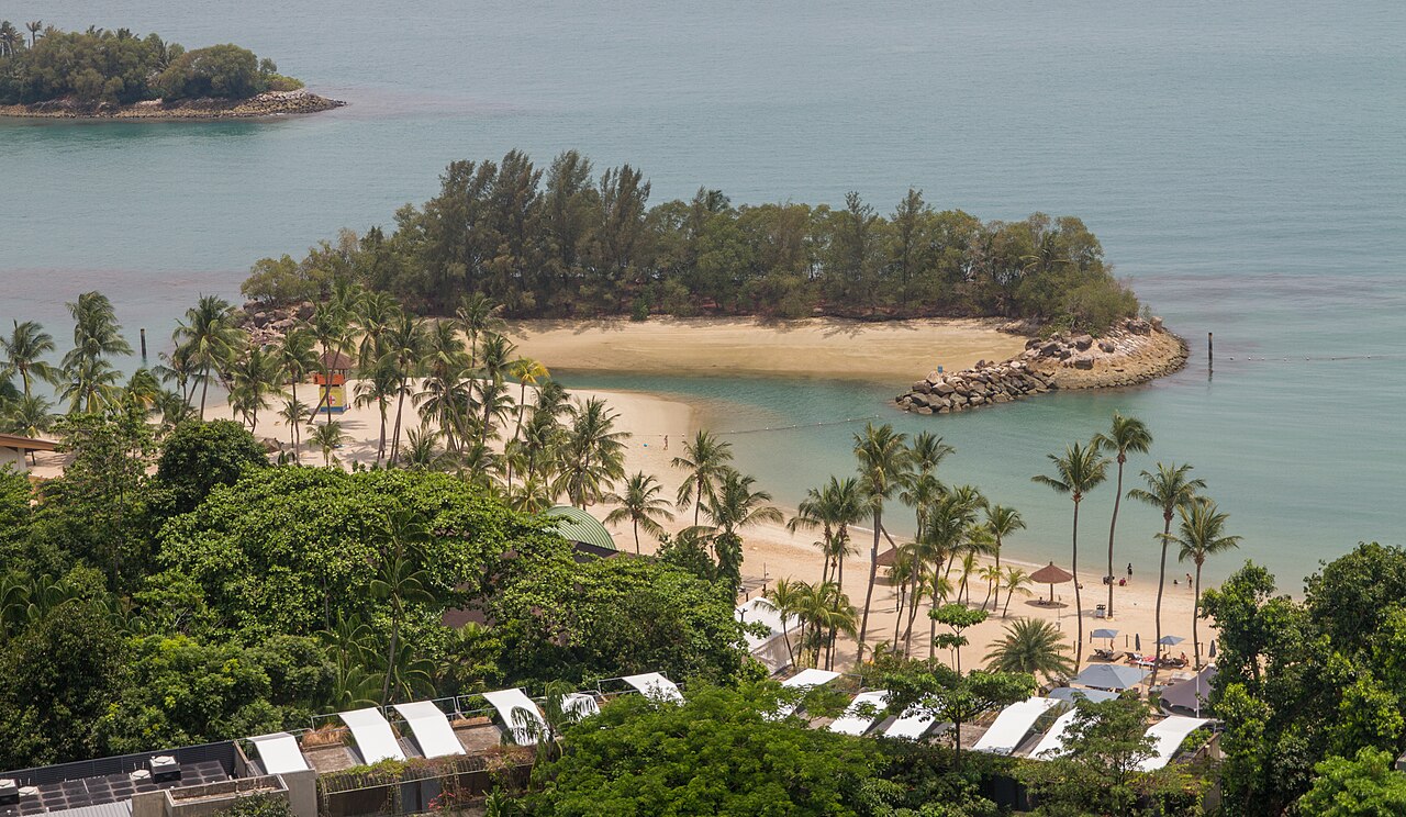 Sentosa island views from Singapore Cable Car