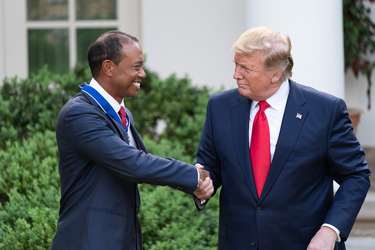 President Trump presents the Medal of Freedom to Tiger Woods