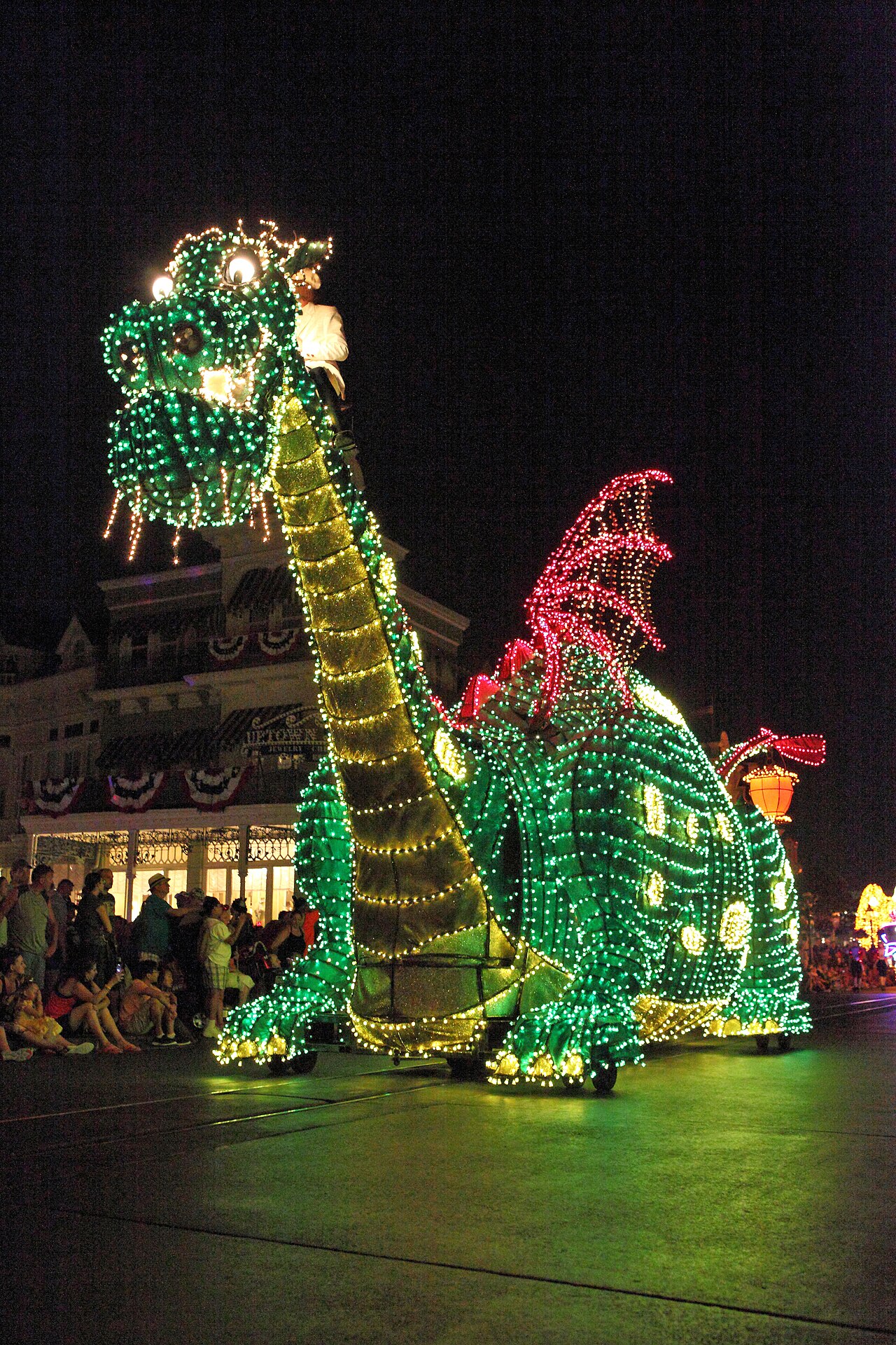 Pete's Dragon float in Main Street Electrical Parade on Main Street, U.S.A. at Magic Kingdom Park in Walt Disney World Resort.